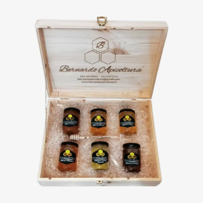 Cofanetto regalo in legno Dolce Eleganza con mieli calabresi - foto 2